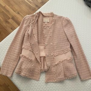 Rebecca Taylor pink tweed blazer size 6